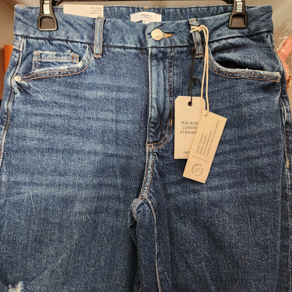 Forever 21 Blue Straight Leg Jeans
